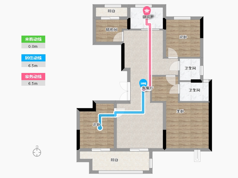 浙江省-金华市-中嘉锦苑-108.00-户型库-动静线