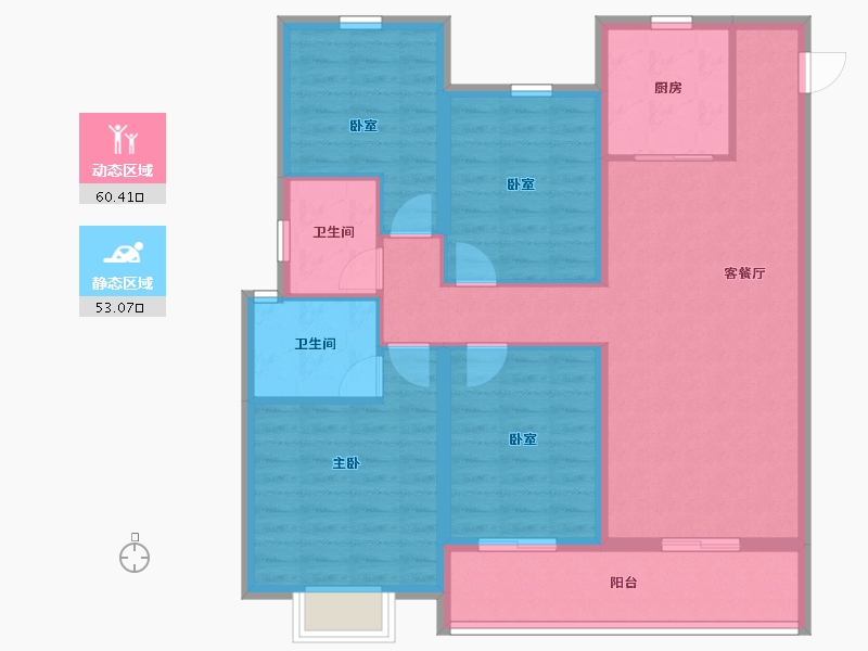 浙江省-杭州市-西房良语云缦-101.61-户型库-动静分区