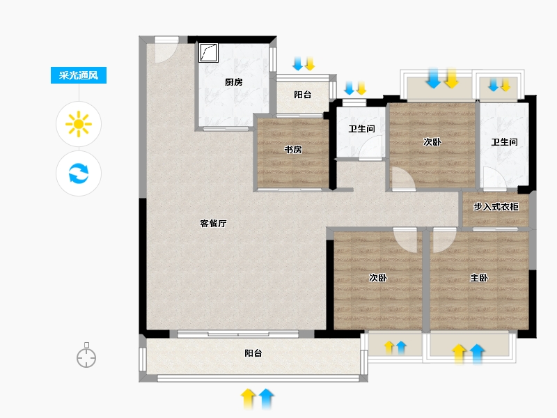 湖北省-武汉市-招商武汉城建未来中心-114.87-户型库-采光通风