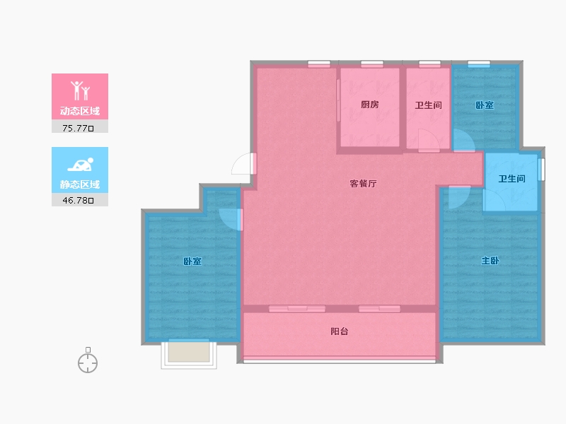 浙江省-杭州市-西房良语云缦-111.20-户型库-动静分区