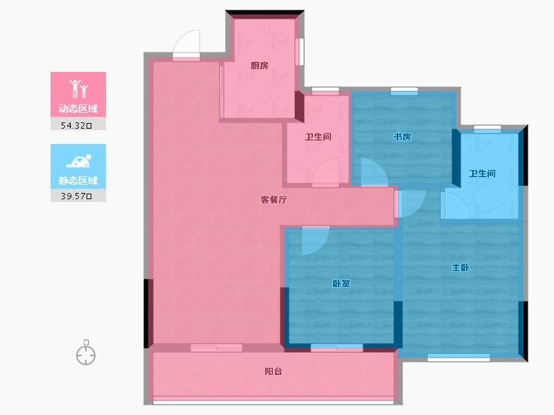 浙江省-杭州市-华景川云萃天和城-84.01-户型库-动静分区