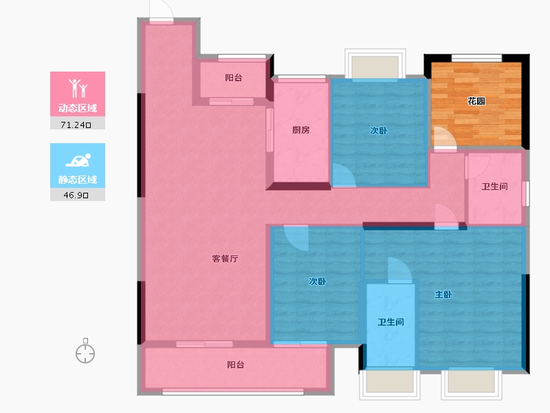 湖南省-长沙市-旭辉国宸府-135.00-户型库-动静分区