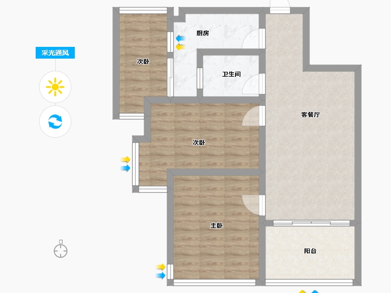 广东省-深圳市-碧水龙庭-59.00-户型库-采光通风