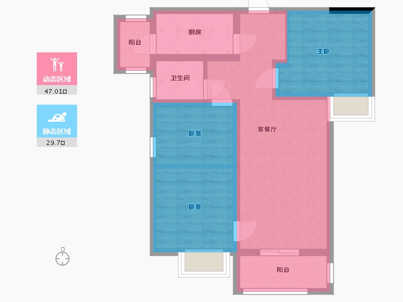 陕西省-西安市-汇悦城-78.00-户型库-动静分区