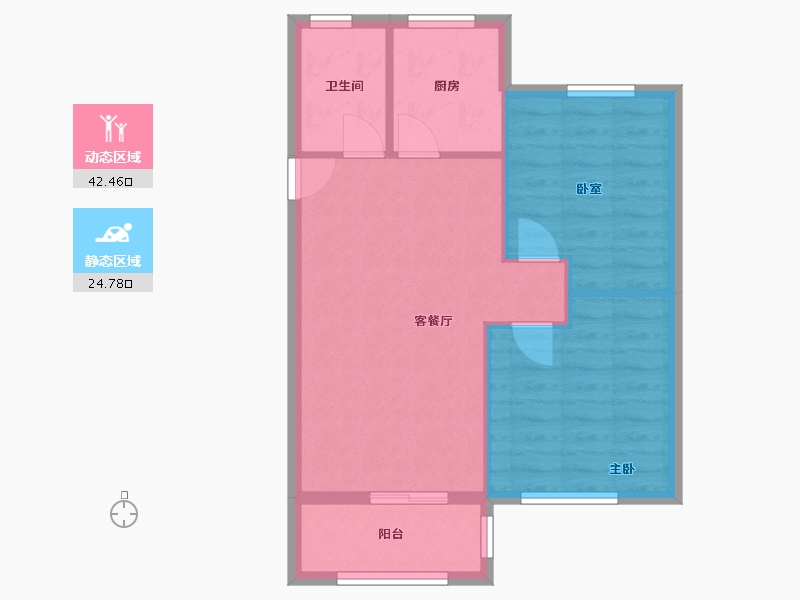 浙江省-绍兴市-笛里人家-61.00-户型库-动静分区