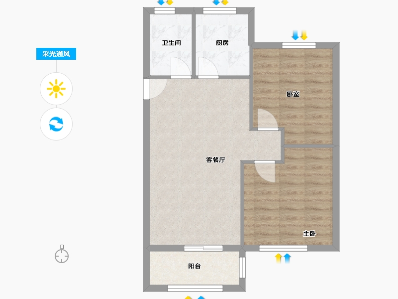 浙江省-绍兴市-笛里人家-61.00-户型库-采光通风