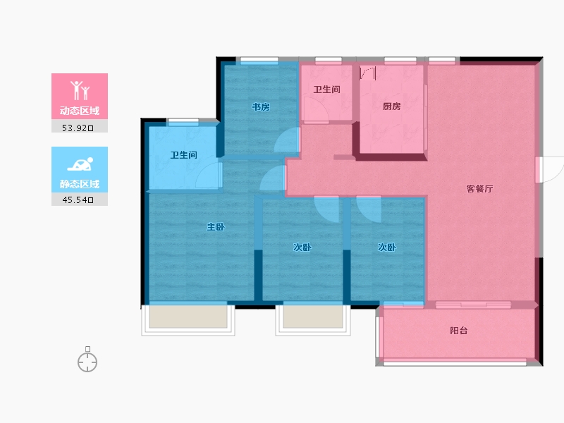 江苏省-徐州市-鱼先生的城-89.00-户型库-动静分区