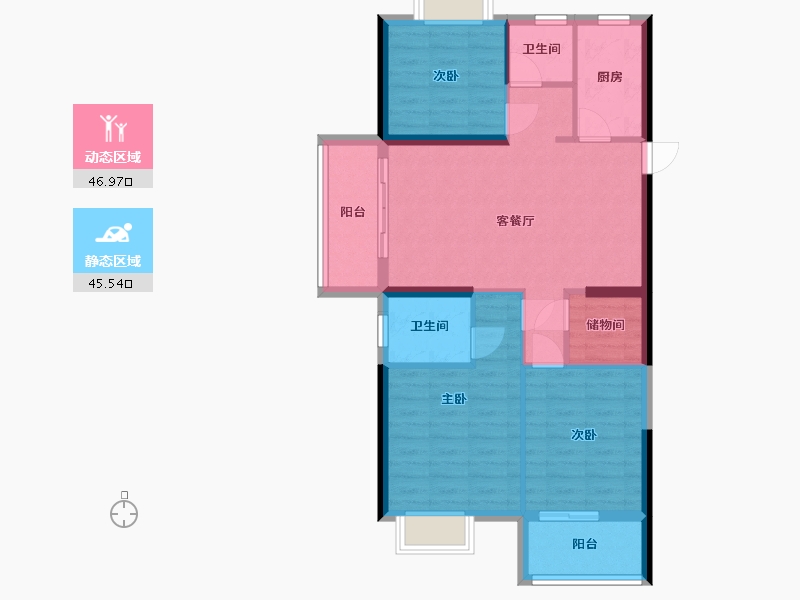 福建省-福州市-凤泽新苑-100.00-户型库-动静分区