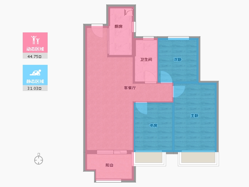 山东省-青岛市-中冶德贤公馆-68.00-户型库-动静分区