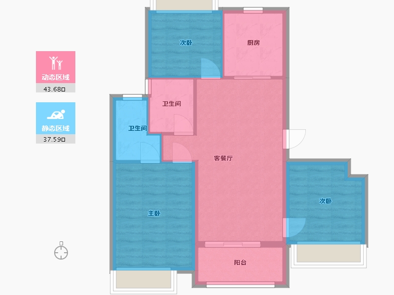 上海-上海市-建发浦上湾-73.00-户型库-动静分区