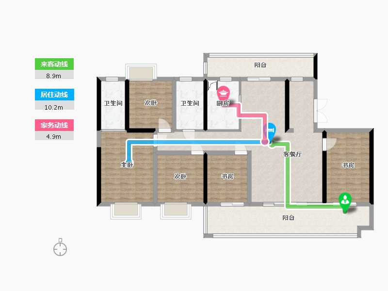 湖北省-宜昌市-长乐星辰-130.00-户型库-动静线