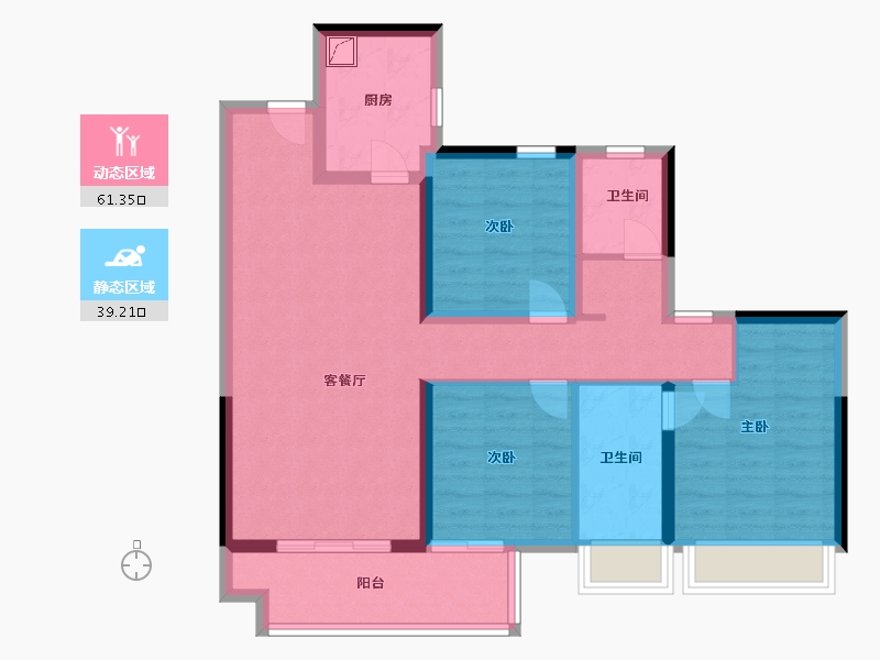 广西壮族自治区-玉林市-玉林城央时代-89.09-户型库-动静分区