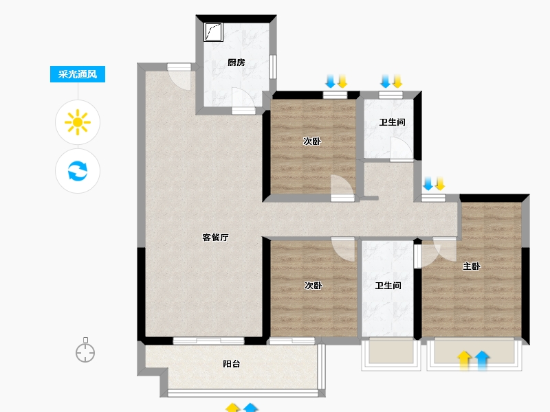 广西壮族自治区-玉林市-玉林城央时代-89.09-户型库-采光通风