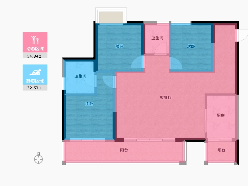 四川省-眉山市-万达星光宸樾-80.29-户型库-动静分区