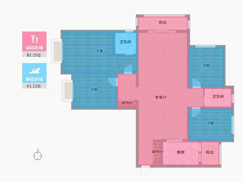 河南省-安阳市-秀水苑-128.00-户型库-动静分区