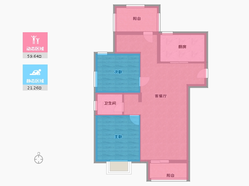 江苏省-苏州市-兰亭都荟-72.07-户型库-动静分区