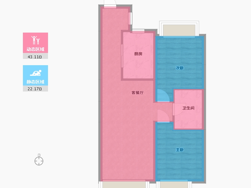 吉林省-长春市-中海盛世城-65.00-户型库-动静分区