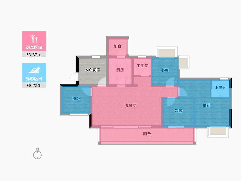 四川省-眉山市-万达星光宸樾-88.20-户型库-动静分区