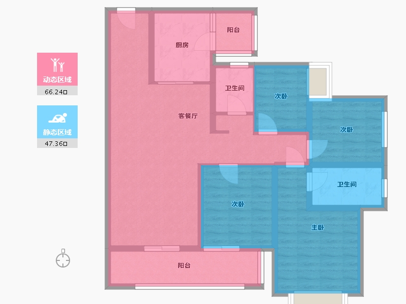 云南省-昆明市-龙湖·天璞-106.65-户型库-动静分区