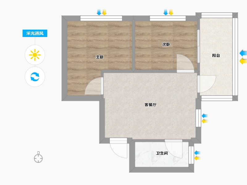 广东省-广州市-萌芽宿舍-34.20-户型库-采光通风