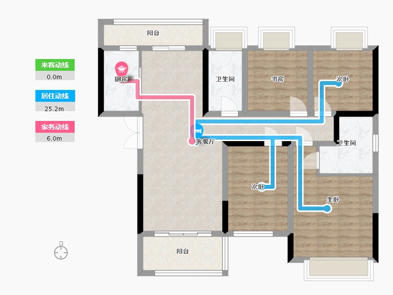 安徽省-滁州市-徽盐·名都学府B1/B4户型-108.27-户型库-动静线