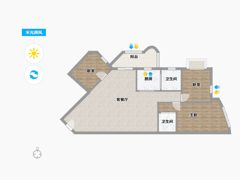 广东省-广州市-华景新城-90.00-户型库-采光通风