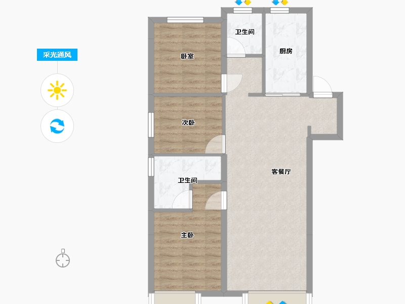 黑龙江省-齐齐哈尔市-中央公园·中国通用新兴地产-83.00-户型库-采光通风