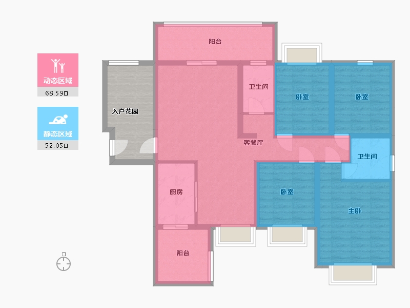 广西壮族自治区-玉林市-永坚·欢乐颂-130.00-户型库-动静分区