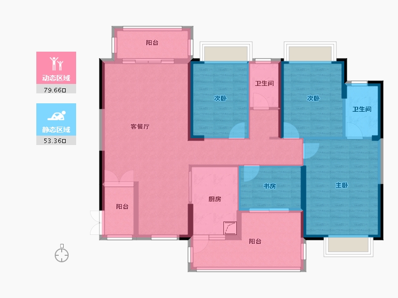 广西壮族自治区-南宁市-医大蟠龙润泽苑-130.00-户型库-动静分区