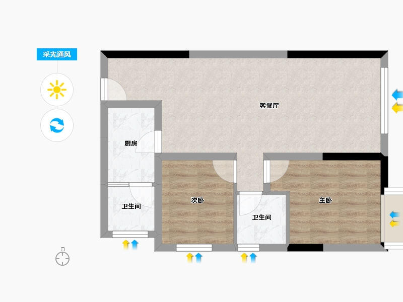 四川省-眉山市-万达星光宸樾-56.00-户型库-采光通风