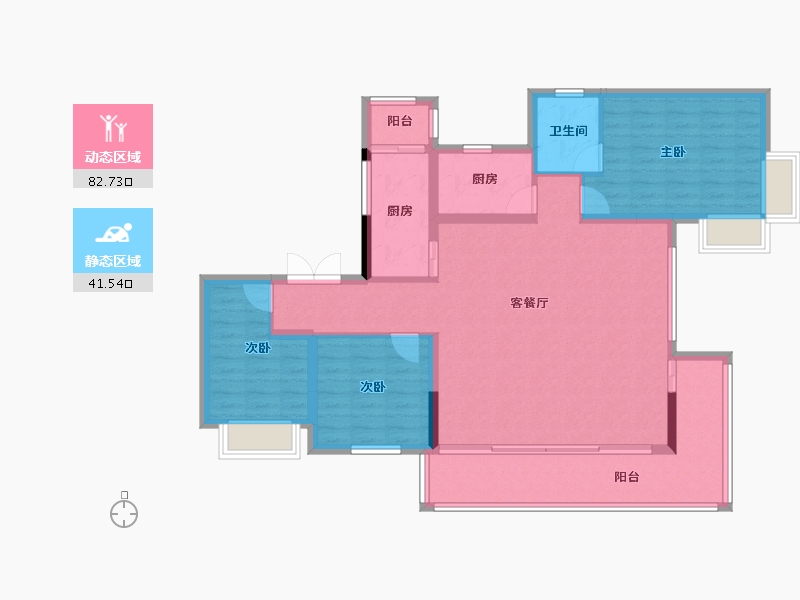 四川省-眉山市-万达星光宸樾-112.47-户型库-动静分区