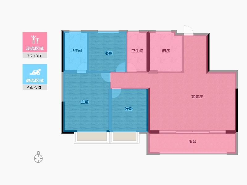 江苏省-盐城市-海棠金茂府-114.40-户型库-动静分区