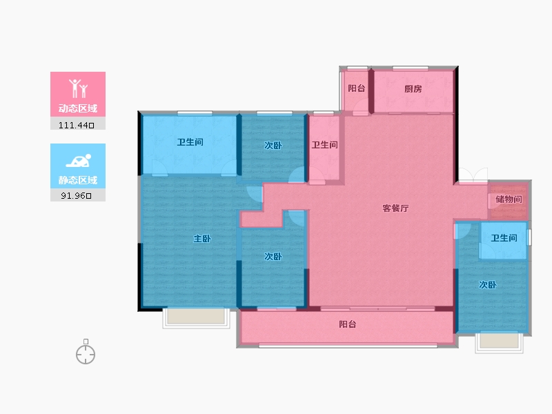 江苏省-盐城市-海棠金茂府-186.40-户型库-动静分区