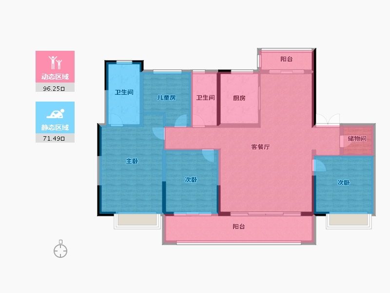 江苏省-盐城市-海棠金茂府-152.00-户型库-动静分区