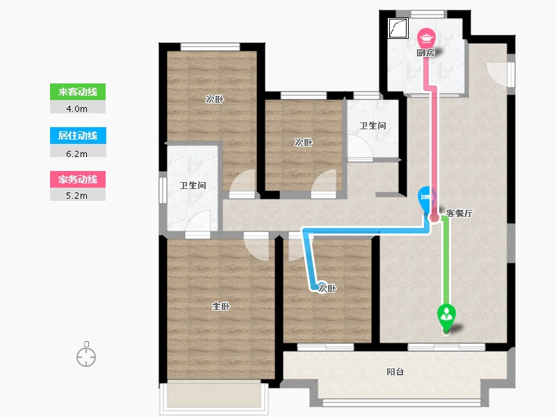 陕西省-咸阳市-龙湖彩虹郦城-121.00-户型库-动静线