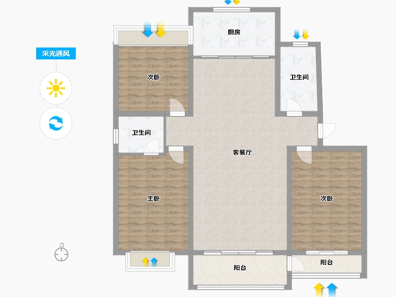 山东省-潍坊市-鲁昱绿城-150.00-户型库-采光通风