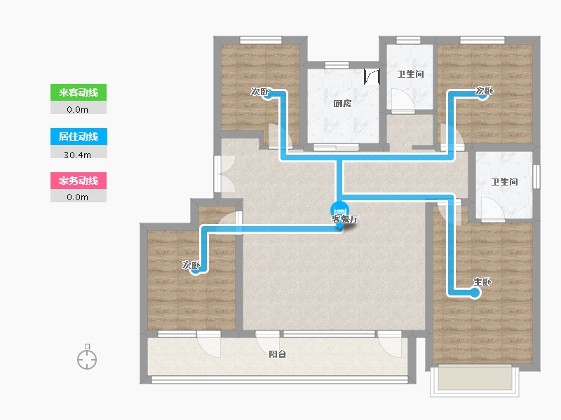 河北省-石家庄市-绿城诚园-124.00-户型库-动静线