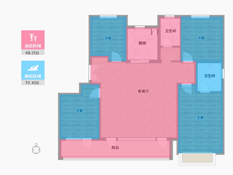 河北省-石家庄市-绿城诚园-124.00-户型库-动静分区