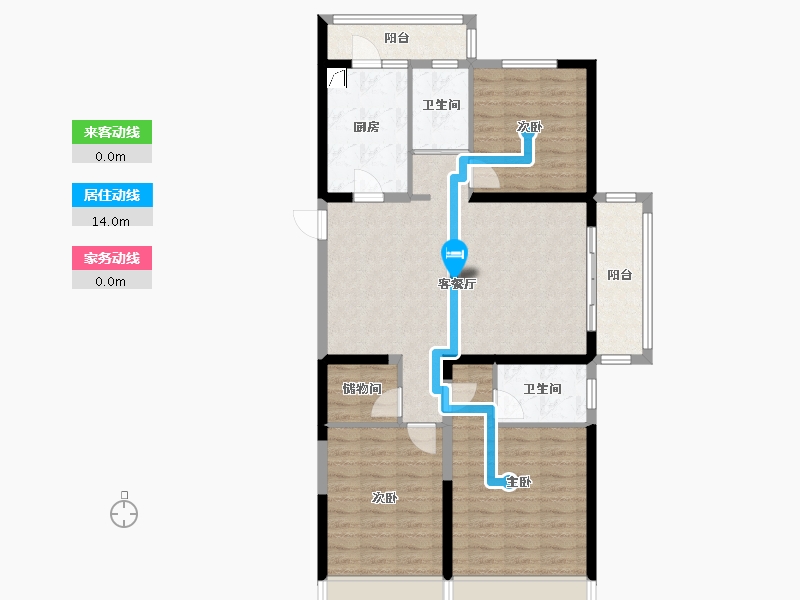 河南省-郑州市-碧桂园西湖1号院-109.00-户型库-动静线