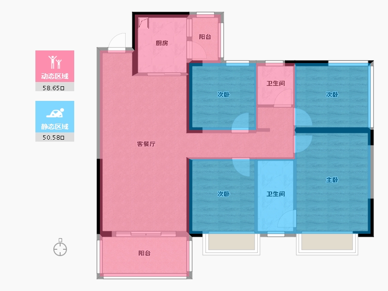 广西壮族自治区-玉林市-云星钱隆学府-110.00-户型库-动静分区