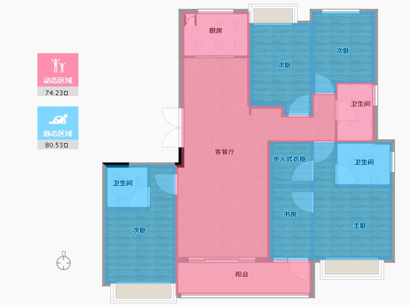 安徽省-合肥市-融创滨湖印-140.00-户型库-动静分区