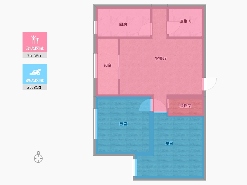 北京-北京市-分钟寺钟富家园-67.50-户型库-动静分区