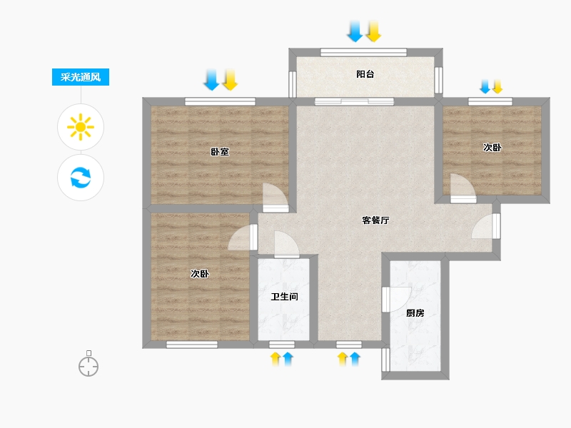 甘肃省-天水市-公园佳苑-92.00-户型库-采光通风