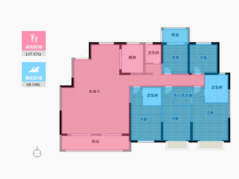 陕西省-西安市-交大创新港大雅院-180.00-户型库-动静分区