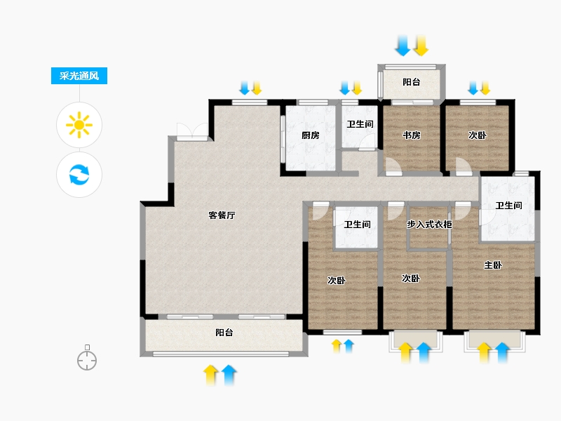 陕西省-西安市-交大创新港大雅院-180.00-户型库-采光通风