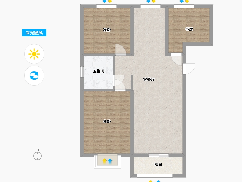 河北省-石家庄市-东创观澜上院-83.00-户型库-采光通风