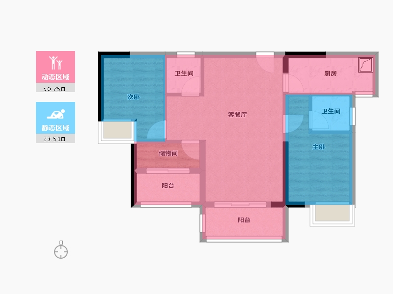 福建省-厦门市-大唐水云间-80.00-户型库-动静分区