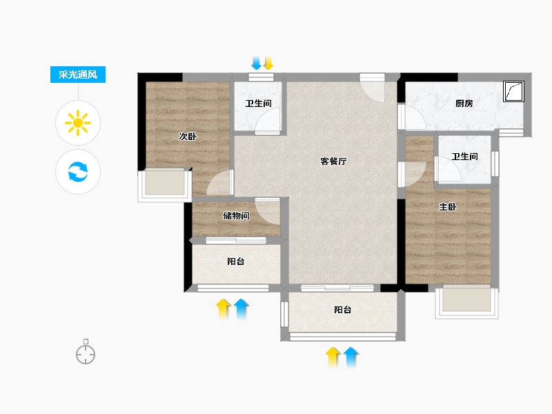 福建省-厦门市-大唐水云间-80.00-户型库-采光通风