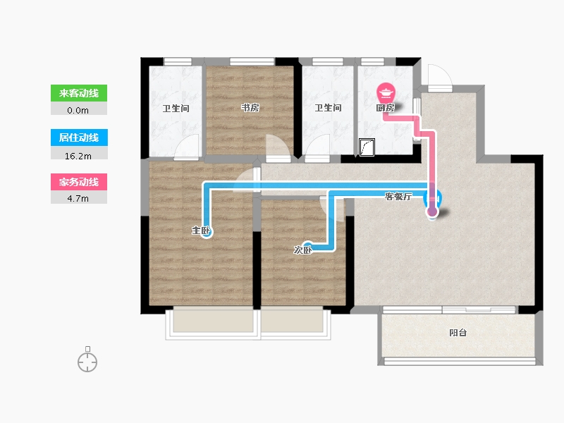 江苏省-徐州市-绿地理想城-91.00-户型库-动静线