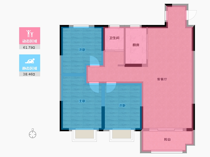 安徽省-芜湖市-晶宫江南府-90.00-户型库-动静分区